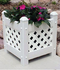 Small Lattice Planter with White Lattice